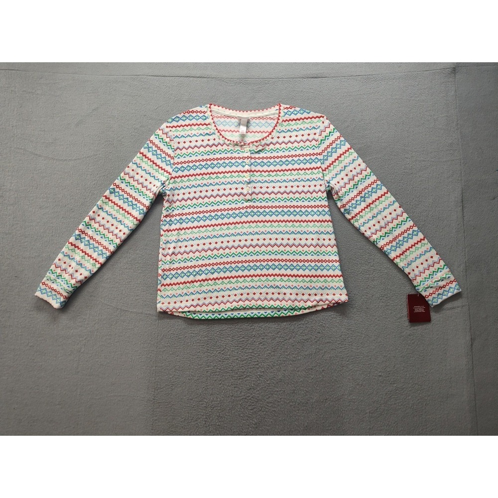 Wondershop Target Womens M Pajama Top Henley Fair Isle Holiday Sleep Shirt New